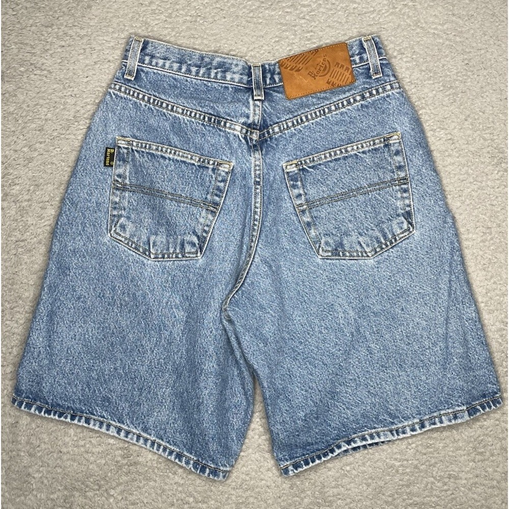 Vtg 90s Dr Martens AirWair Men 29 Super Baggy Butterfly Button Denim Jean Shorts - Picture 8 of 15